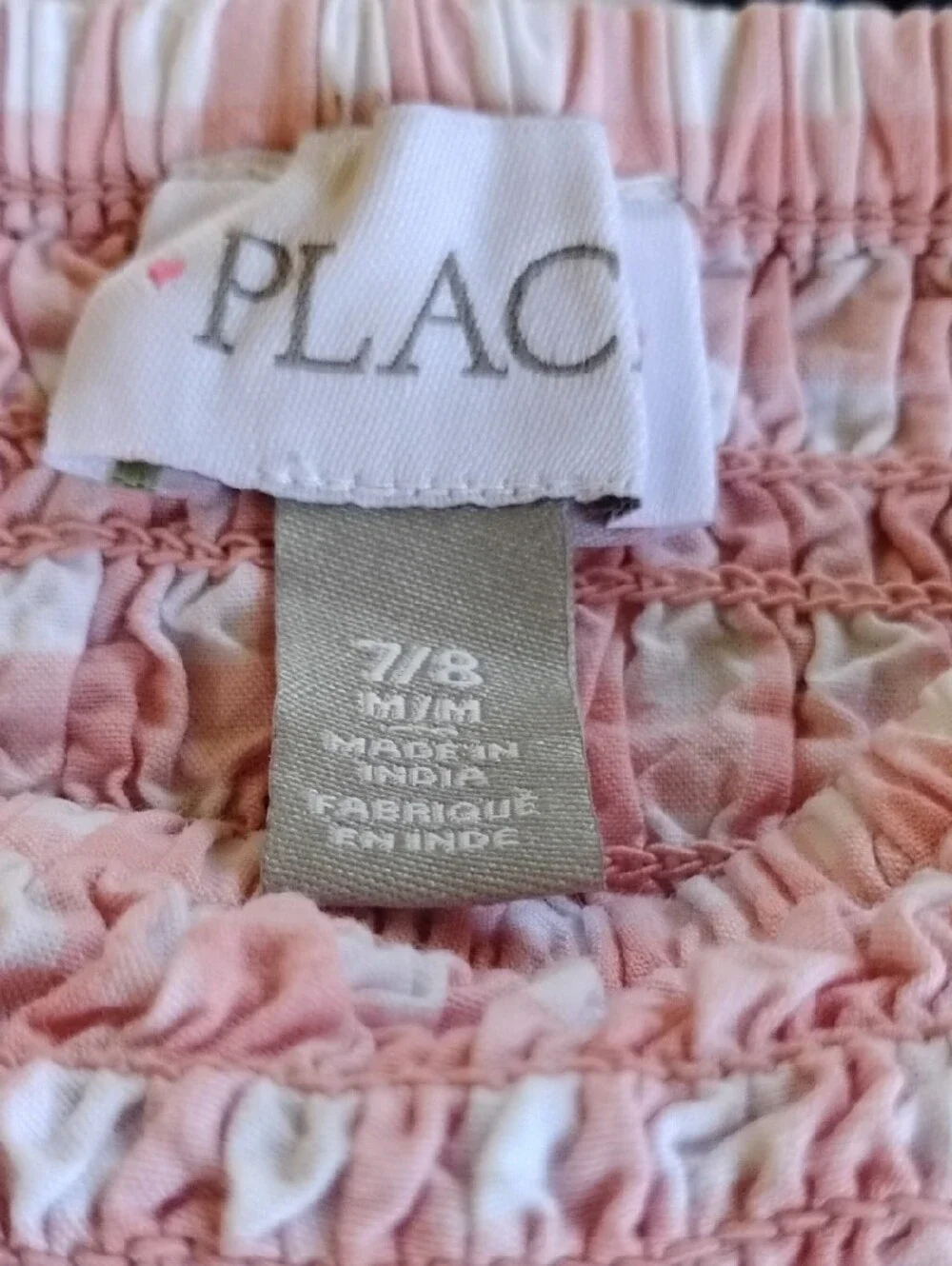 The Children's Place Pink Gingham Smocked Kids Dress